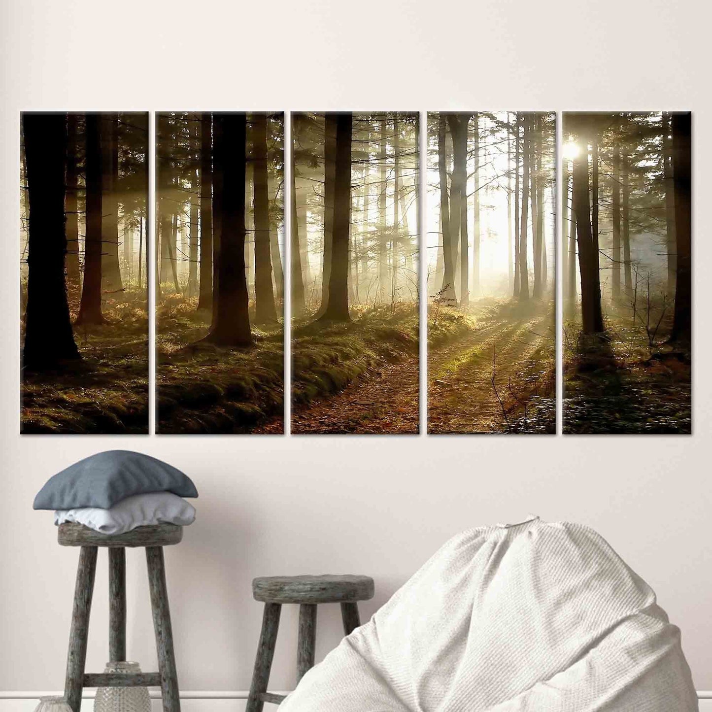 Sunset Forest Path Canvas Print - Nature Wall Decor, Personalized Gift for Her