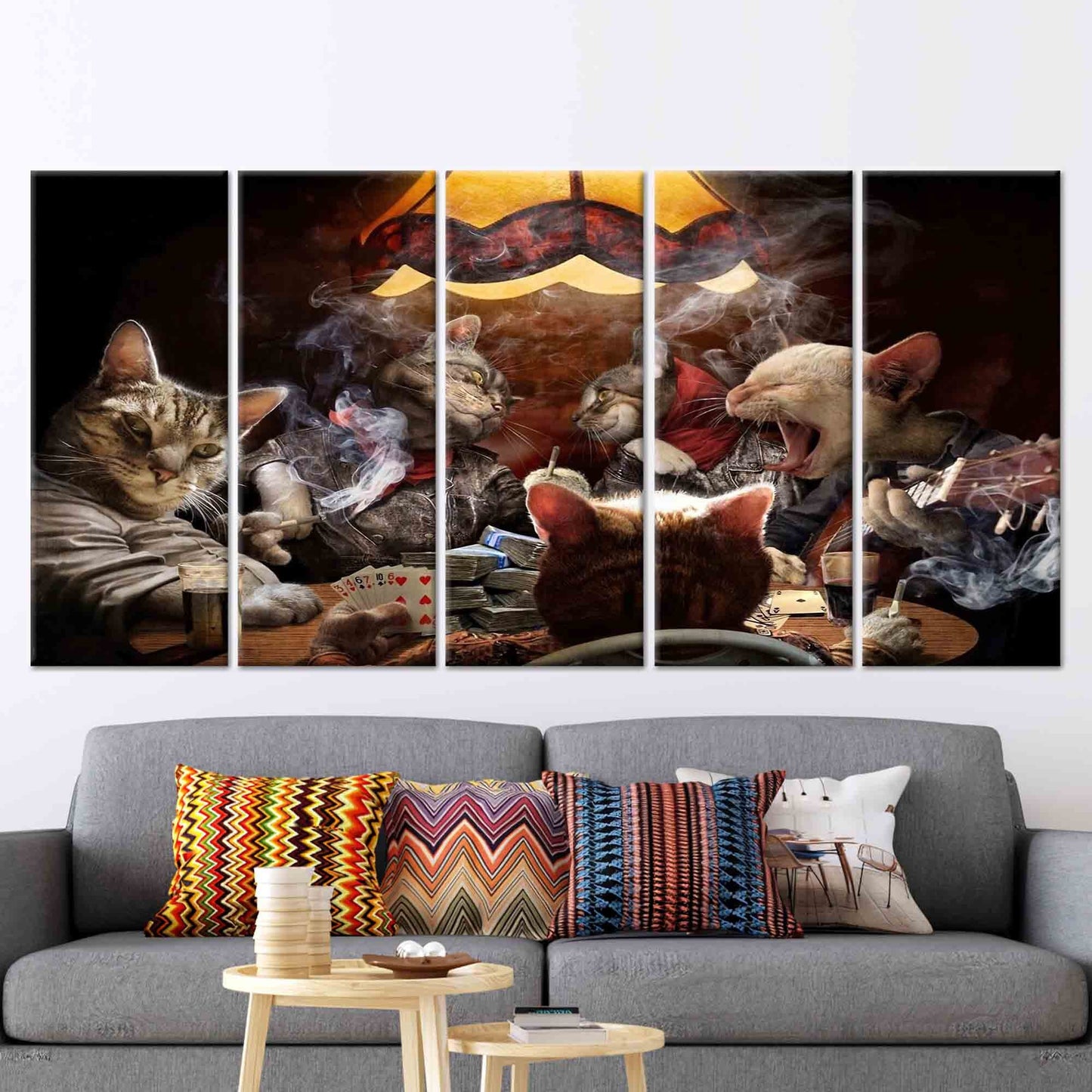 Game Abstract Cats 3D Playing Canvas Print