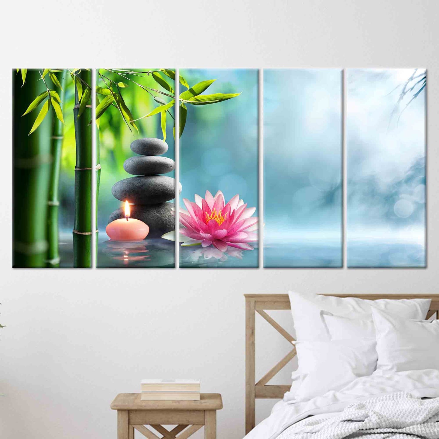 Zen Stones Spa Massage Bedroom Canvas Print