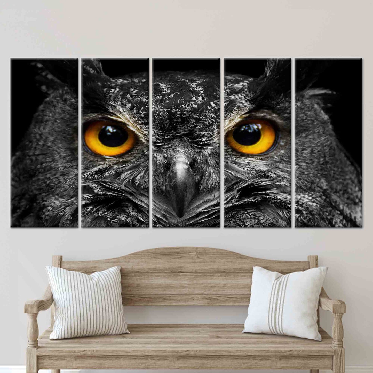 Farmhouse Printed Owl Canvas Art - Personalized Animal Wall Decor with Trendy Farmhouse Style