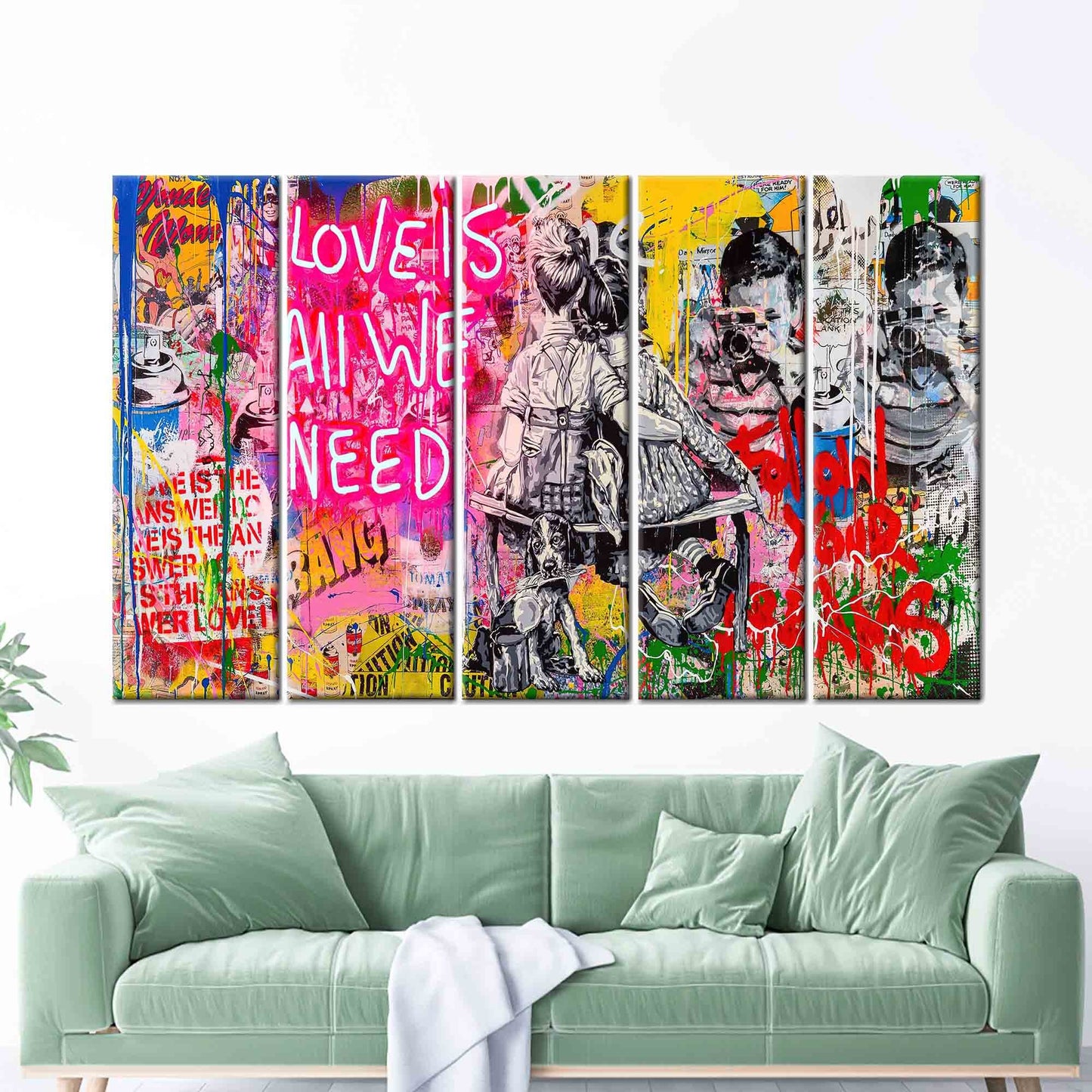 Graffiti Love Is All We Canvas Print