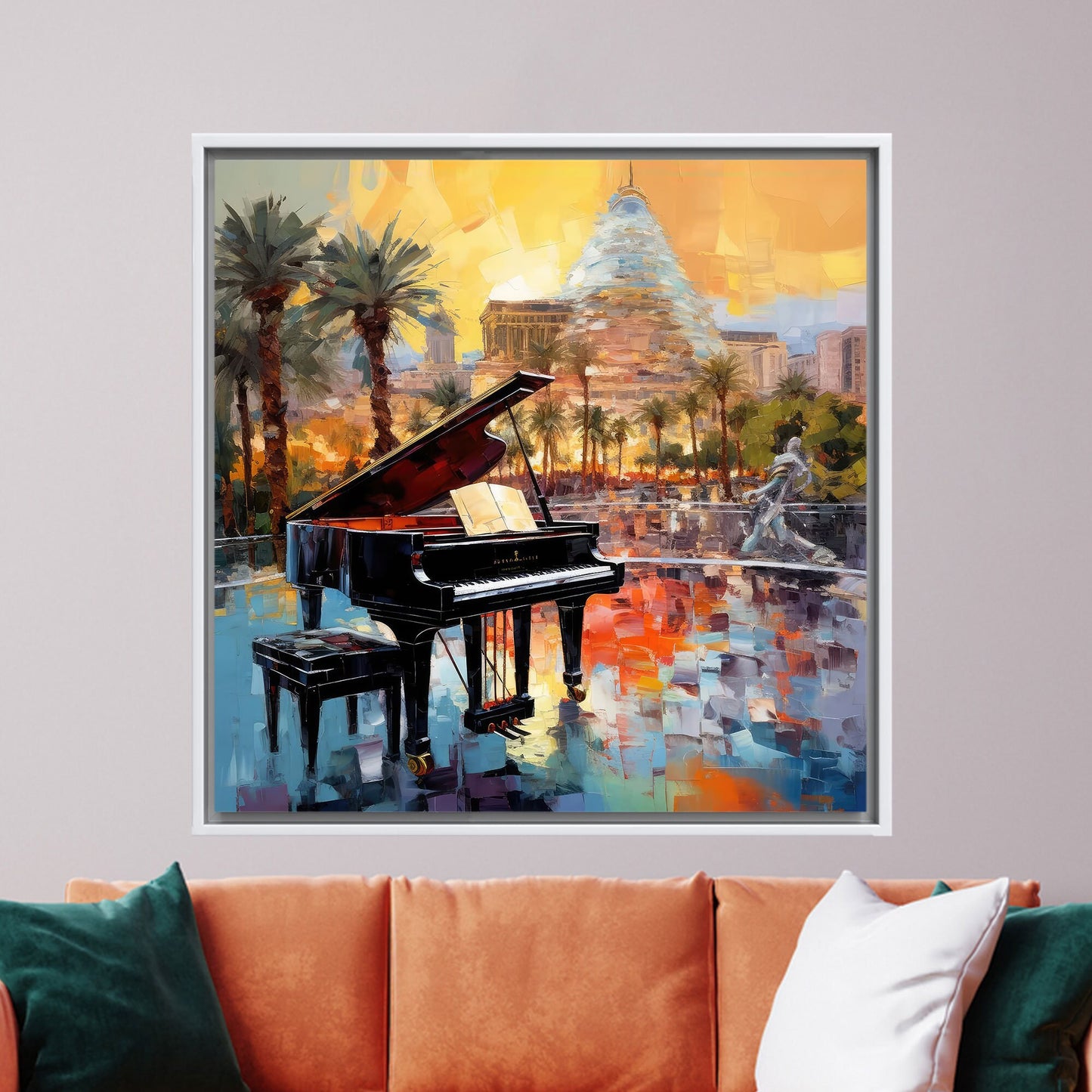 Colorful 3D Musician Piano Painting Canvas Print