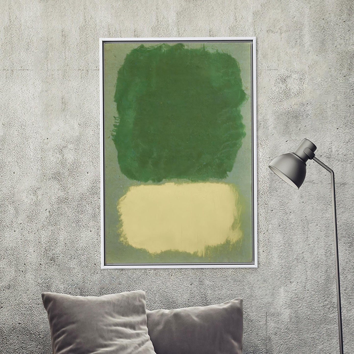 Beige and Green Abstract Rothko Canvas Print