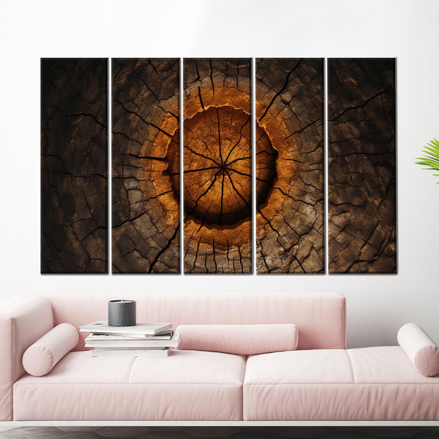 Tree Ring Abstract Burnt Wood Canvas Print