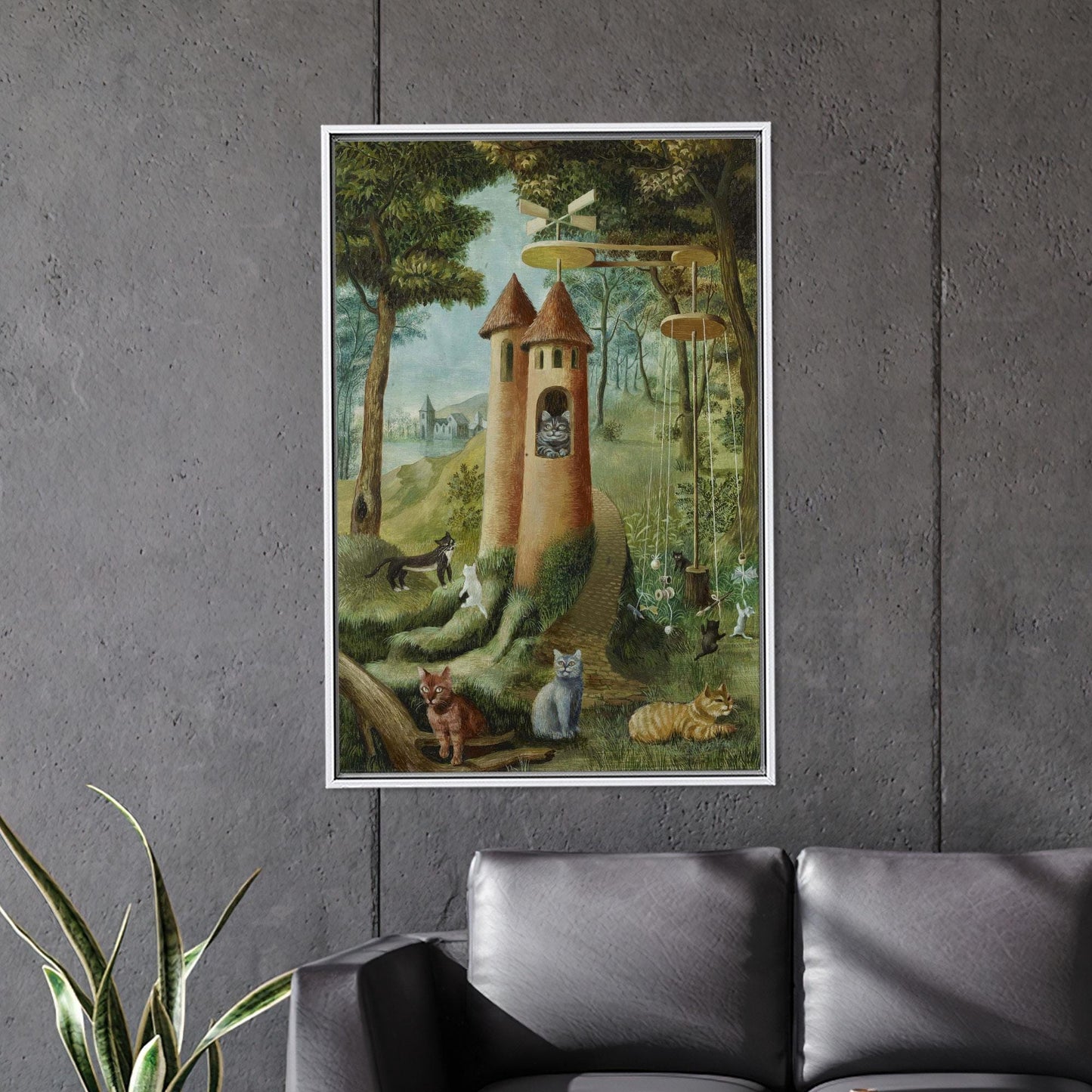 Fantasy Cat Tower Whimsical Fairytale Canvas Print