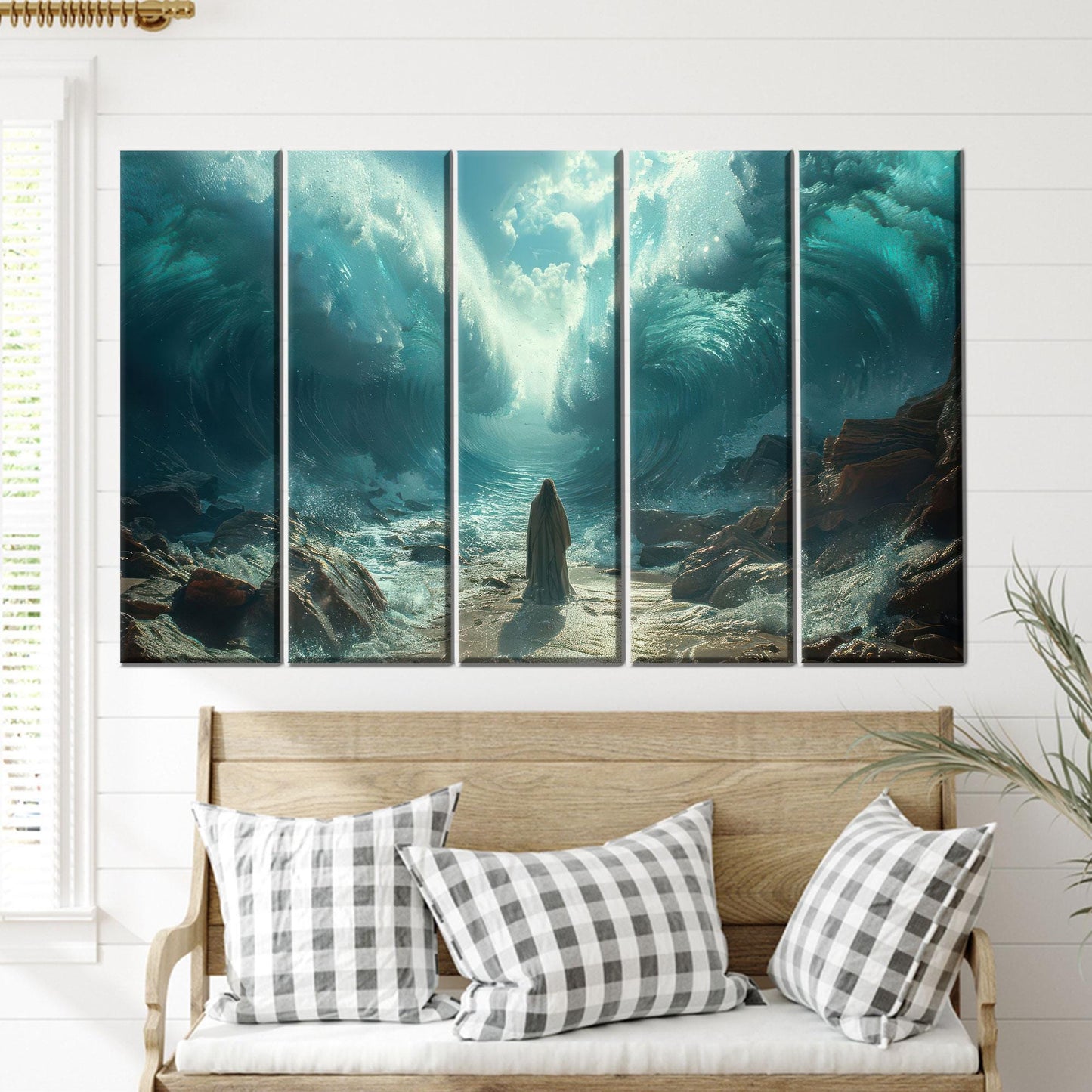 Miracle Ocean Split Moses Parting Canvas Print