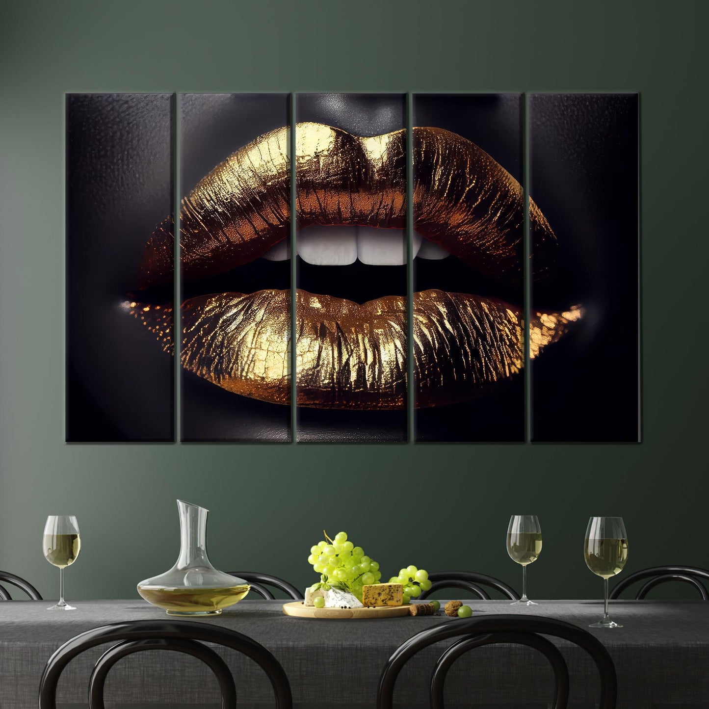 Glamorous Black and Gold Fashion Canvas Print