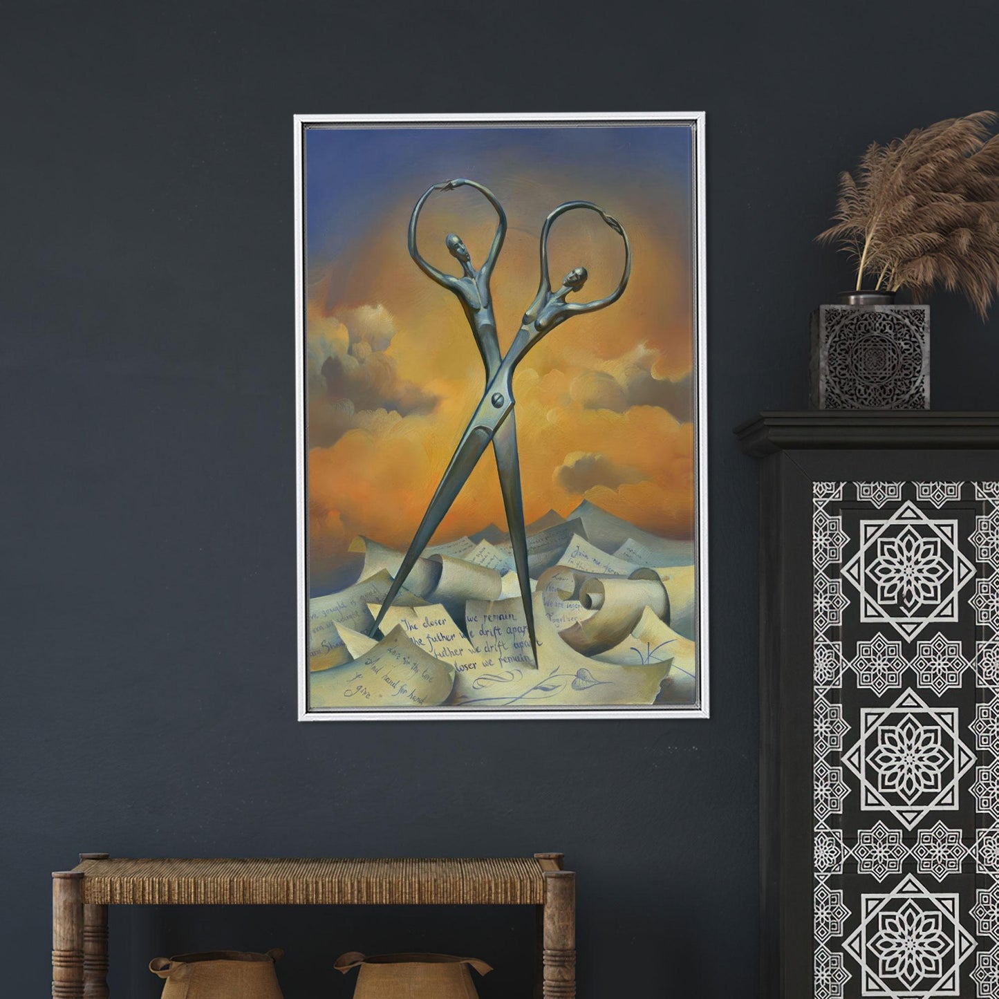 Surreal Scissors Dancing Tools Letters Canvas Print