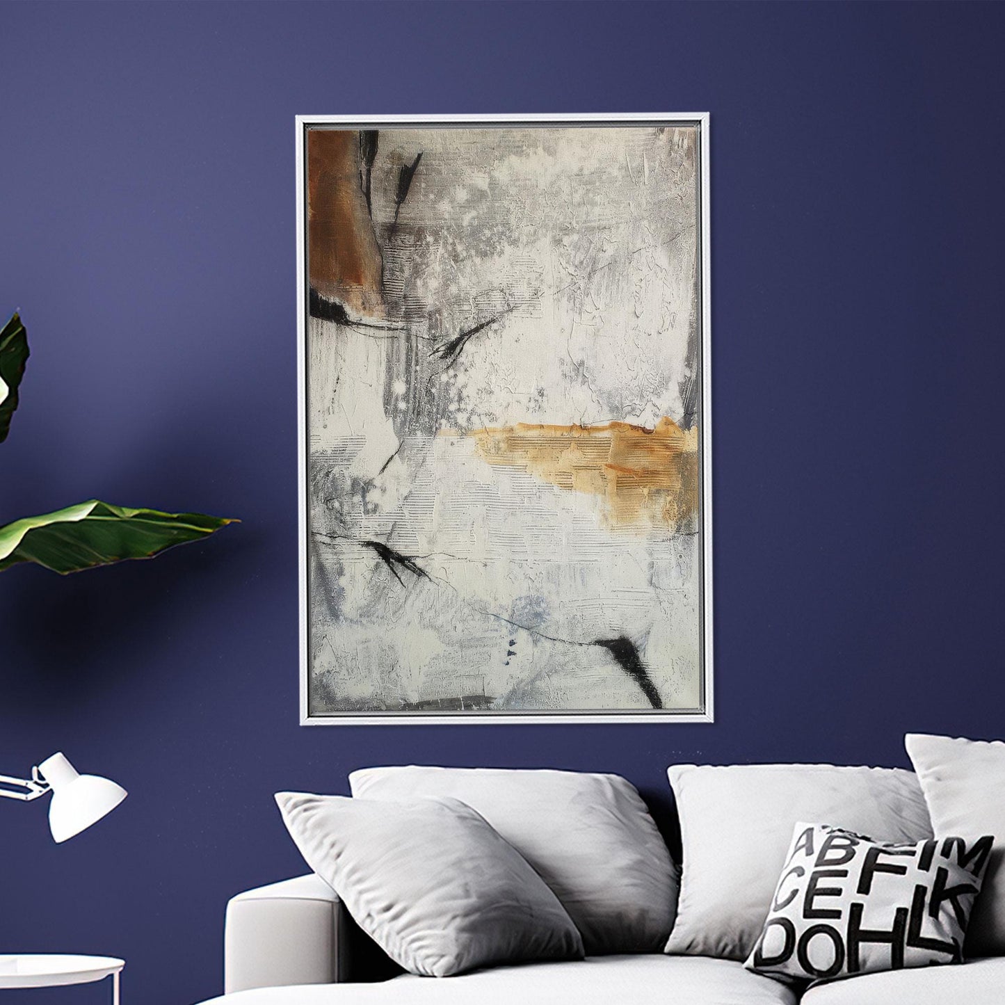 Beige White Abstract Texture Calm Canvas Print