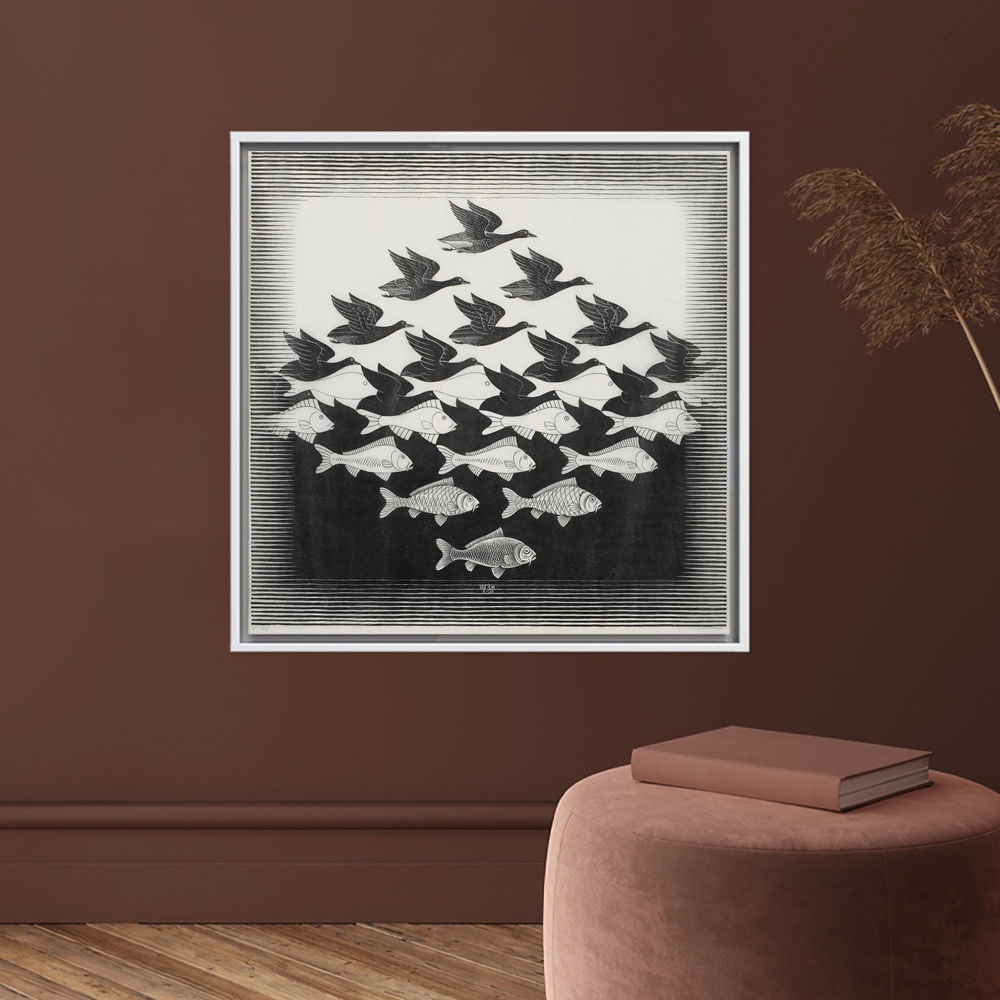 Escher Style Fish and Bird Canvas Print