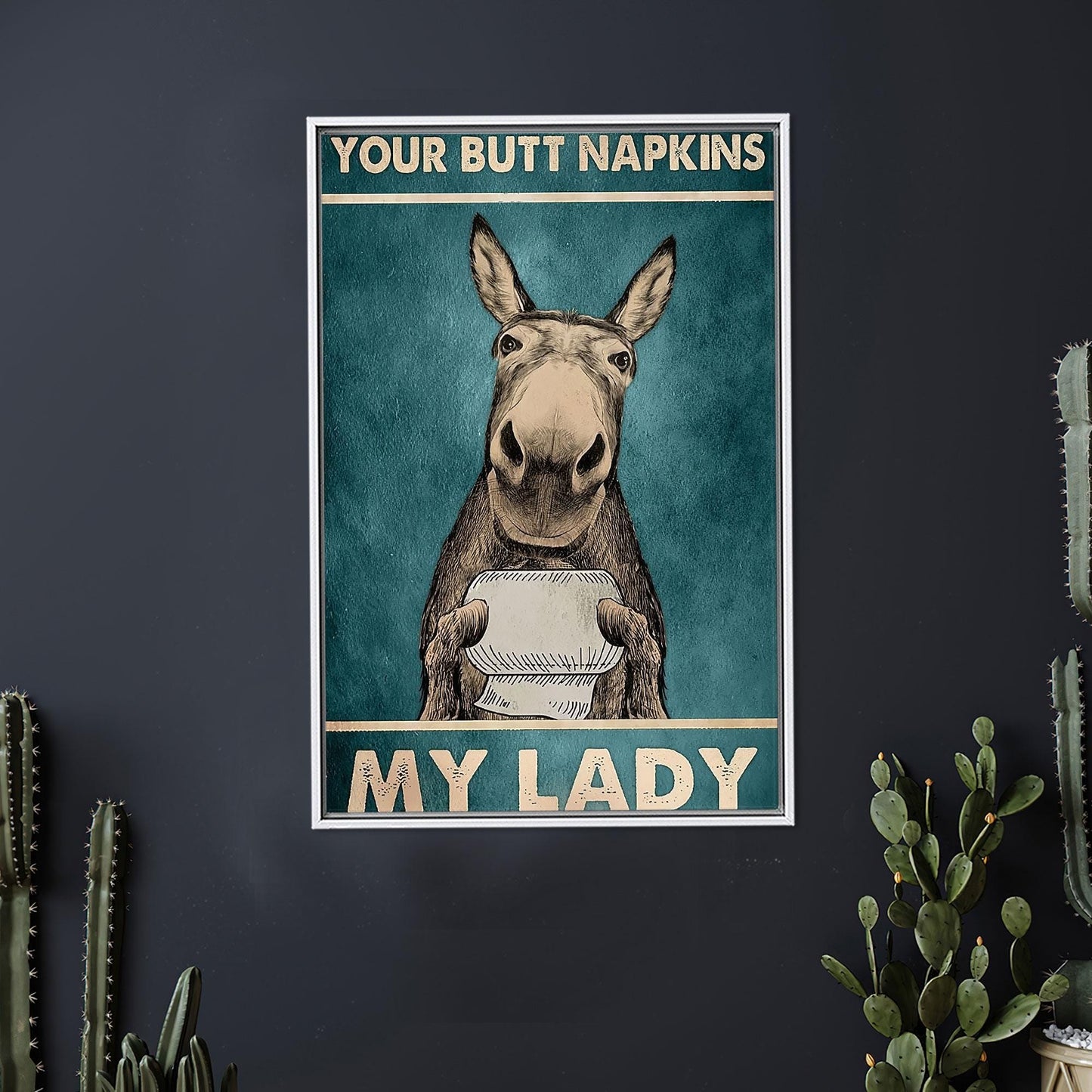 Funny Donkey Bathroom 'your Butt Canvas Print