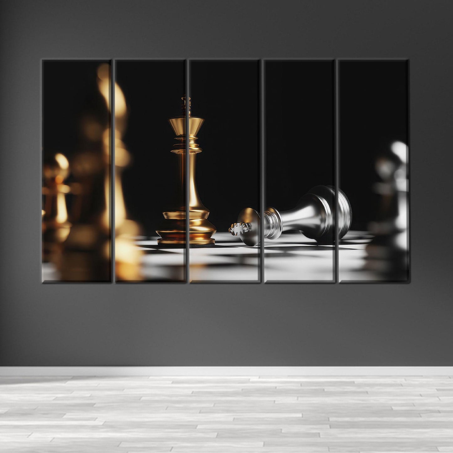 Gold Chess Strategy Minimalist King Canvas Print