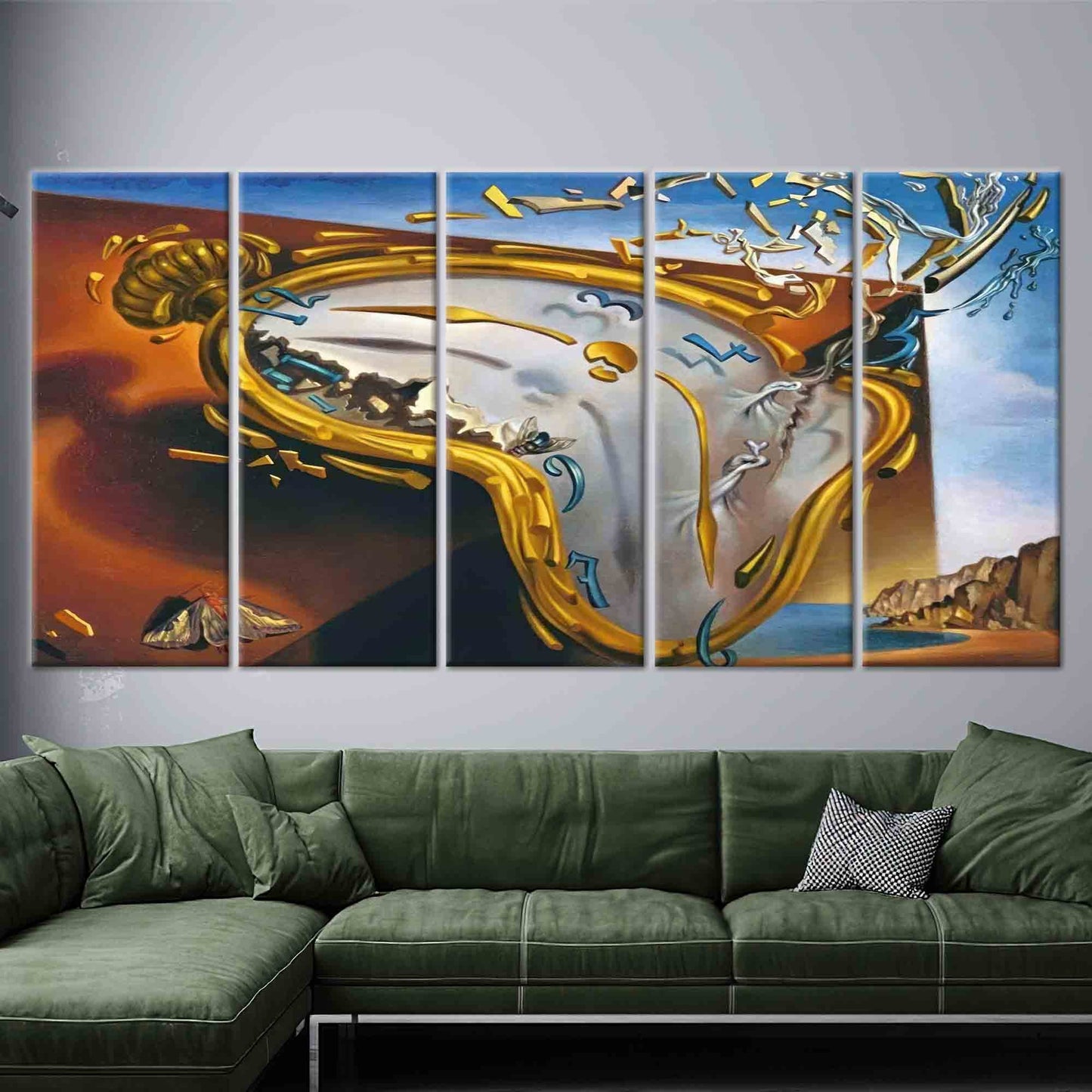 Surrealism Salvador Dali's Clock Explosion Canvas Print