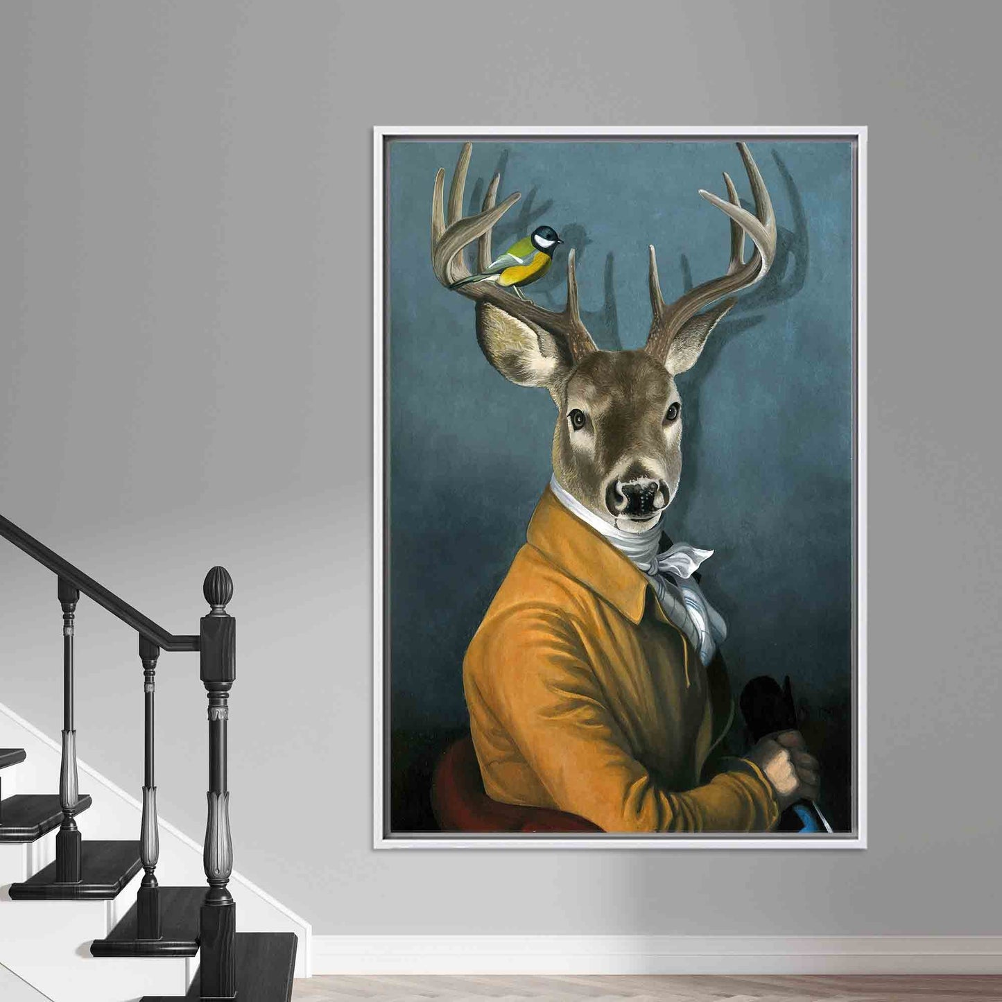 Deer Suit Abstract Canvas Print
