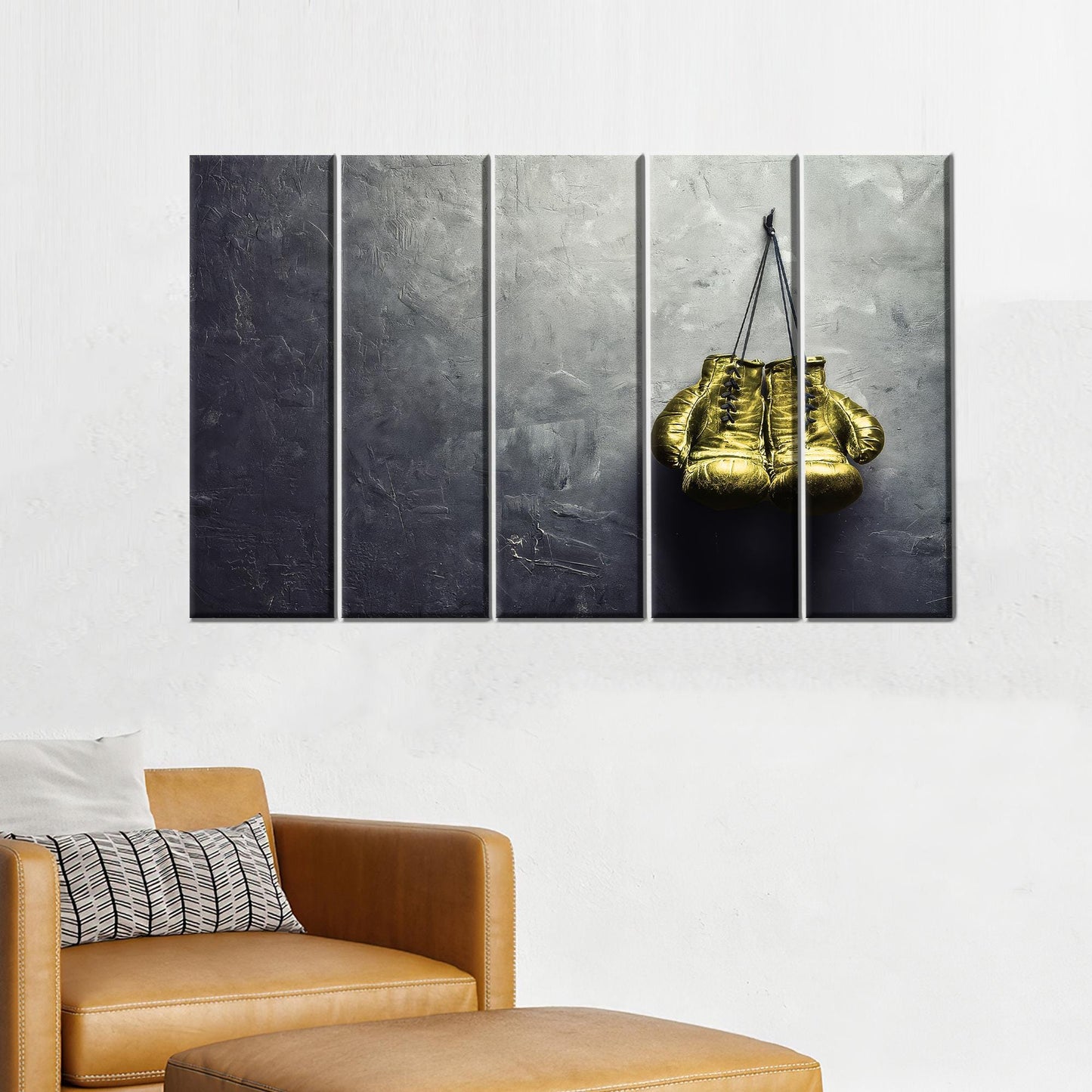 Golden Boxing Gloves Canvas Print