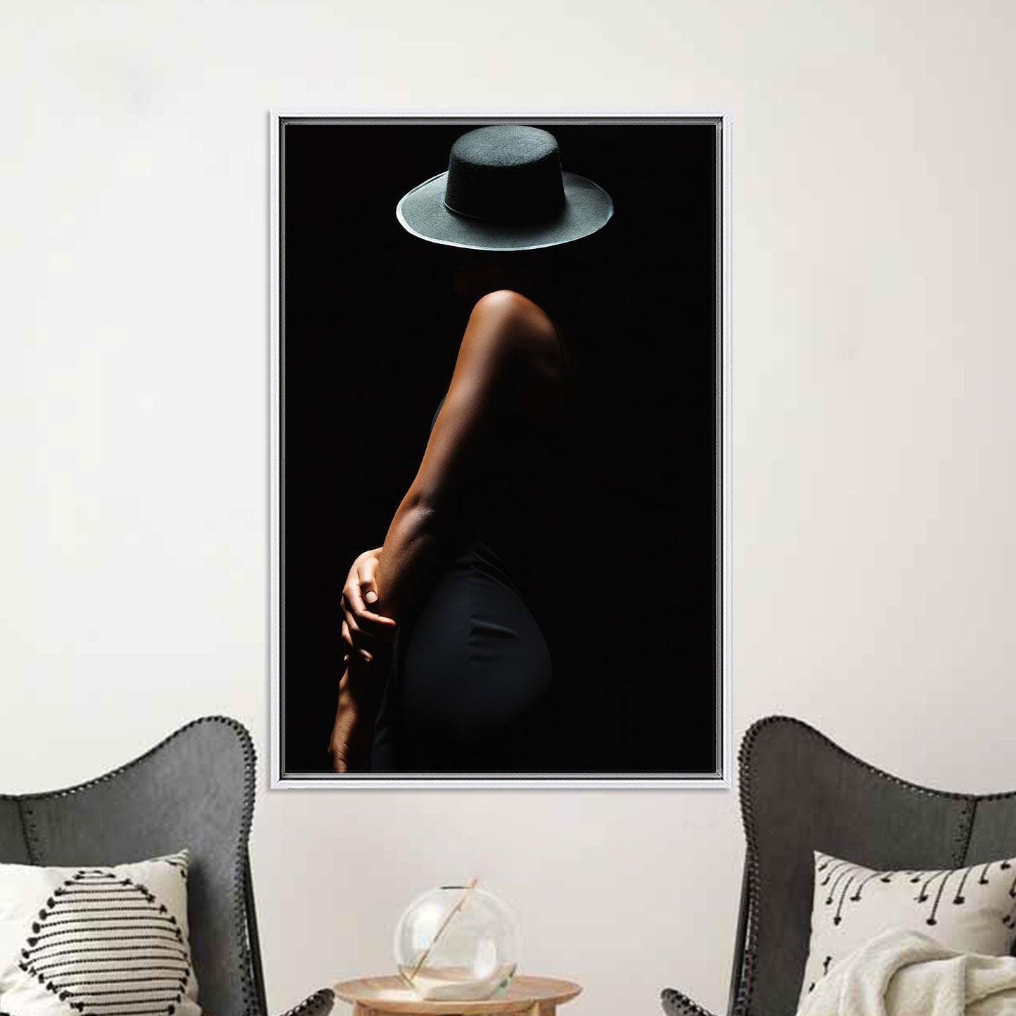 Modern Woman Silhouette Art Canvas Print - Boho Wall Decor, Personalized Gift for Mom