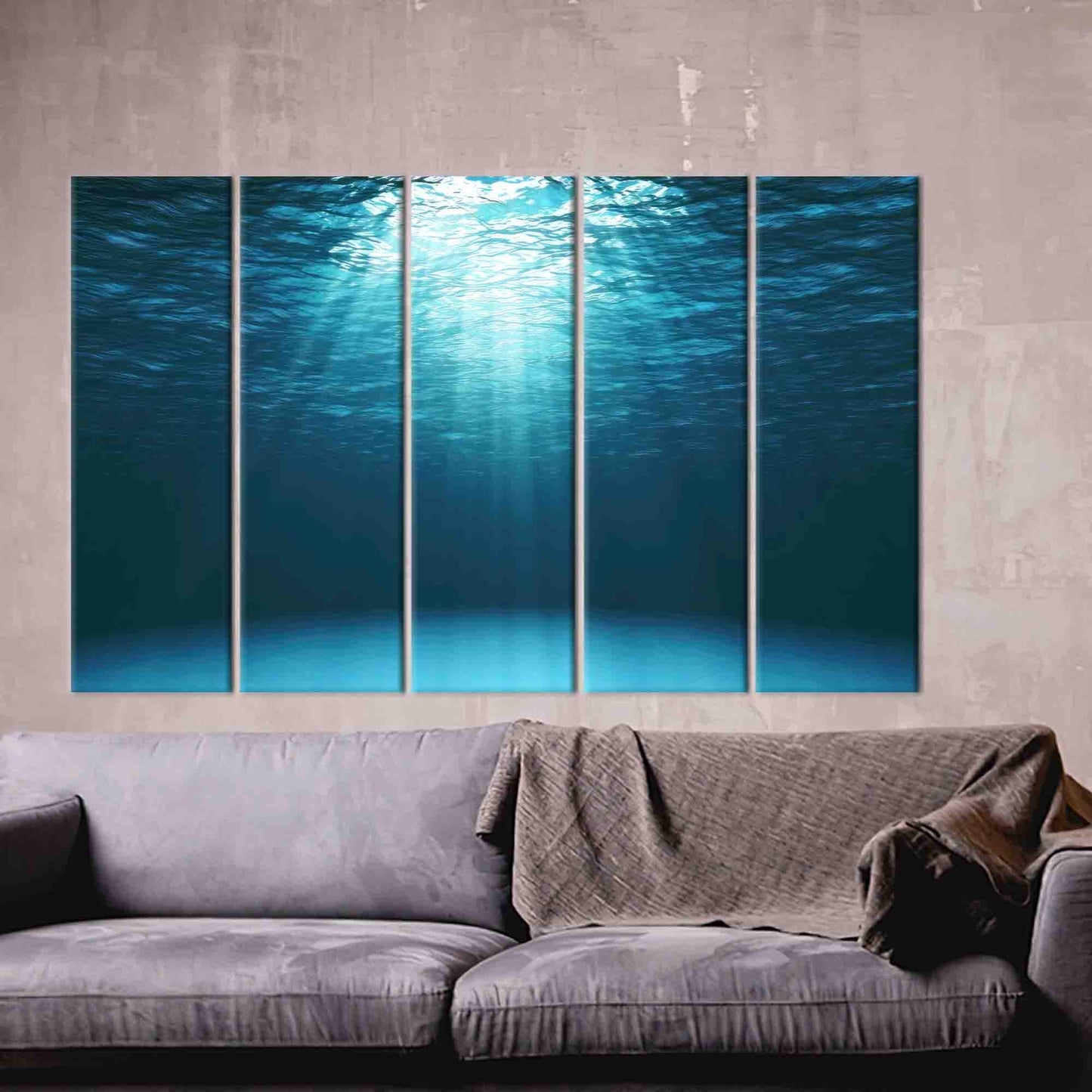 Sun Rays Underwater Coastal Landscape Canvas Print
