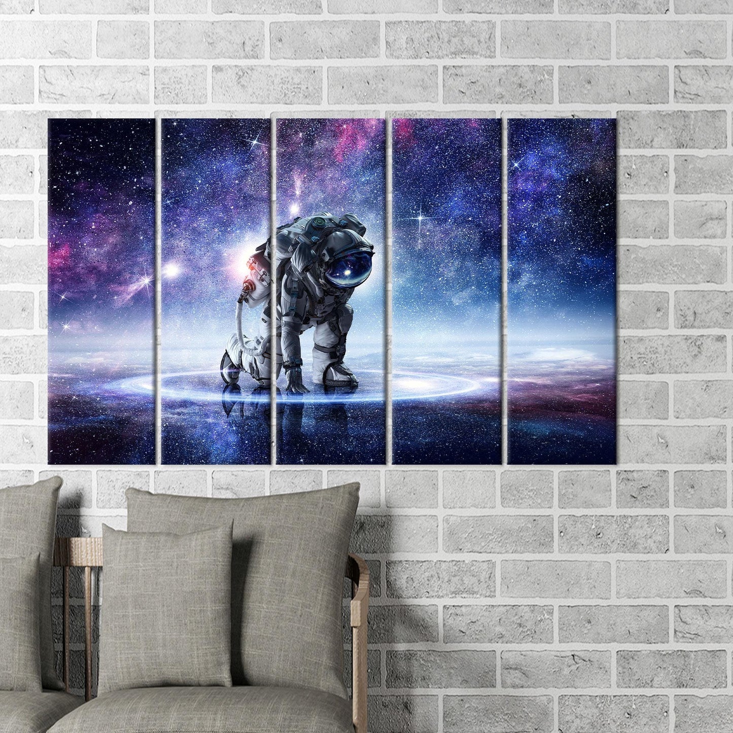 Astronaut Landing Lovers Canvas Print