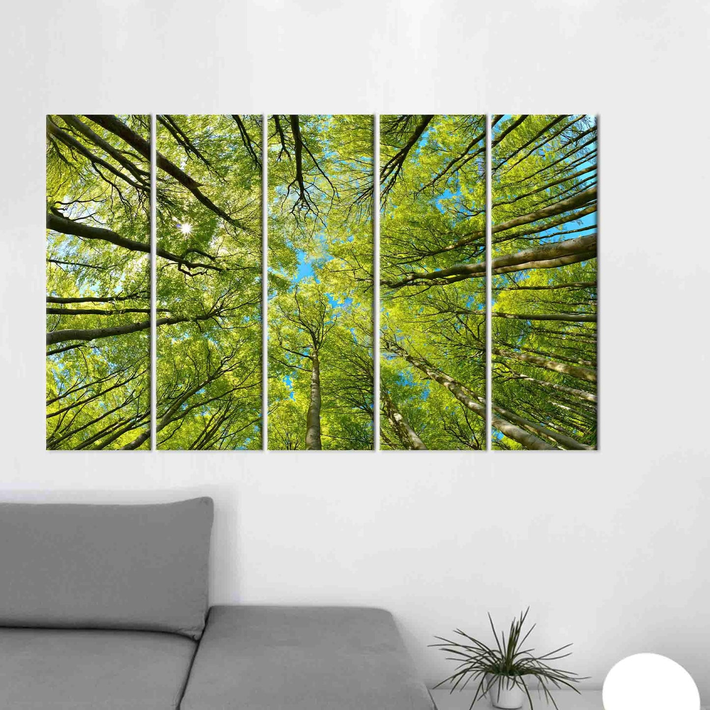 Green Tree Branch Landscape 3D Canvas Print