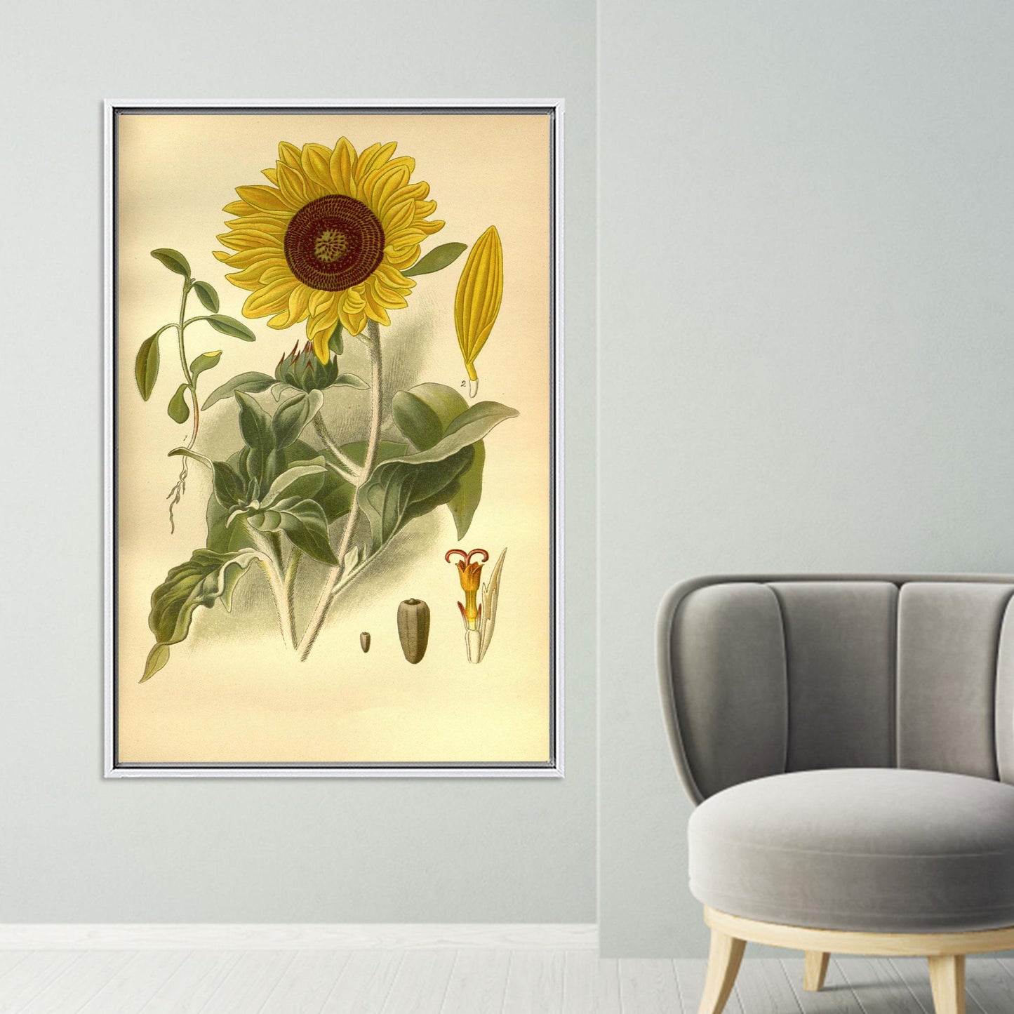 Vintage Sunflower Handmade 3D Flower Canvas Print