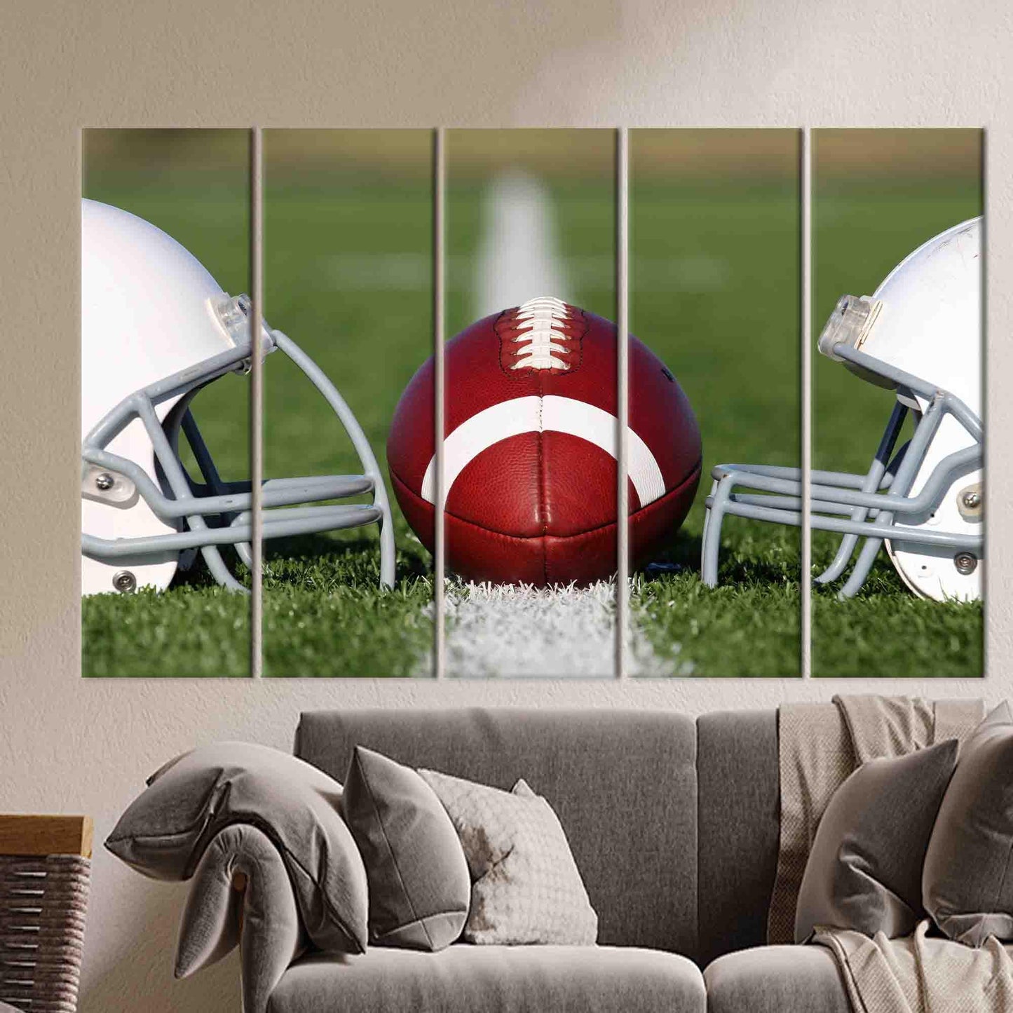 American Football Helmets 3D Christmas Canvas Print