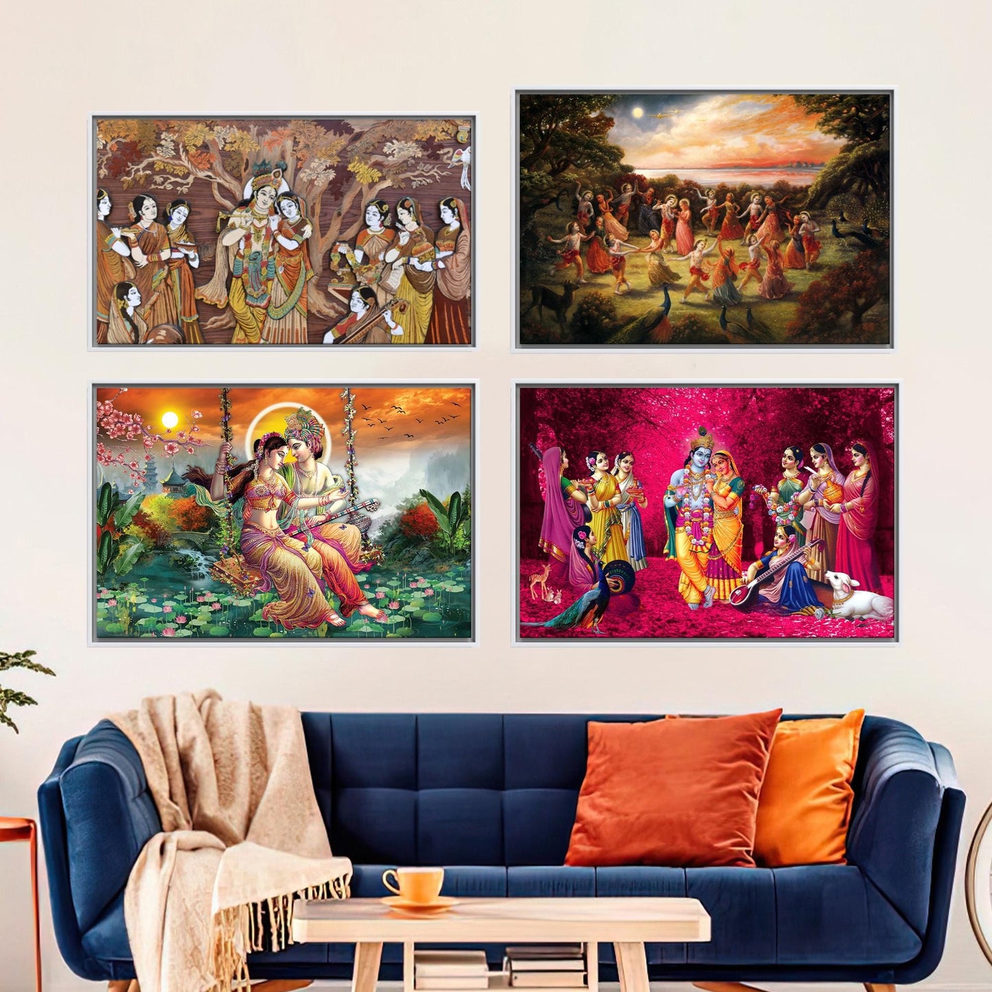 Radha Krishna Indian Mythology Spiritual Canvas Print