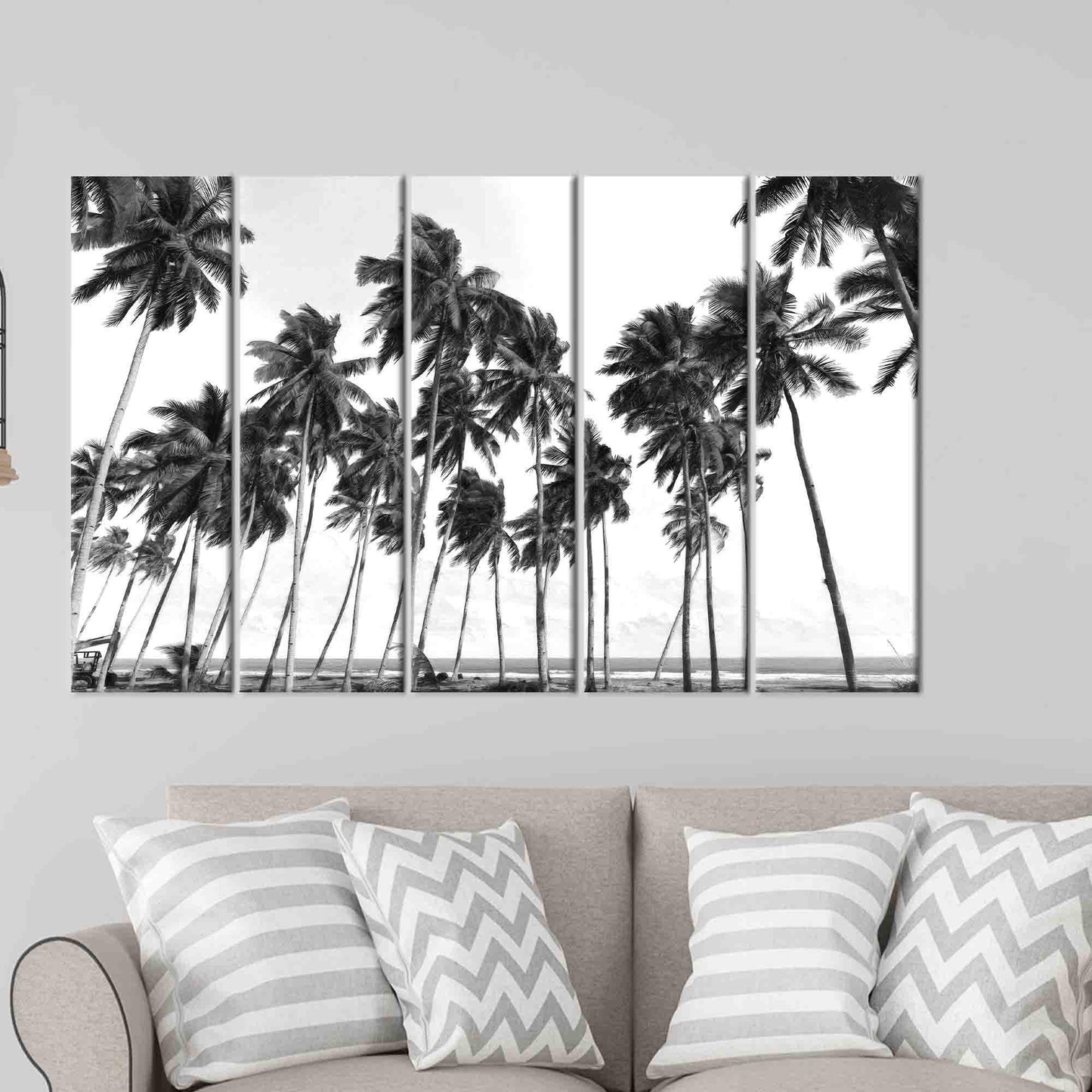 Black Palm Trees 3D Handmade Canvas Print