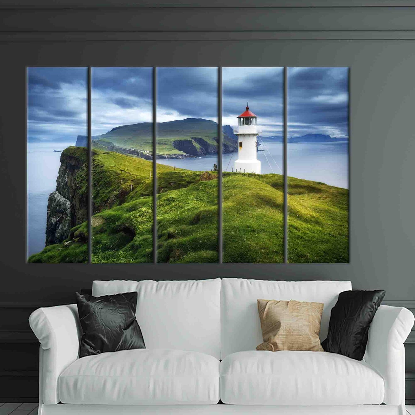 Mykines Lighthouse Faroe Islands Floating Canvas Print