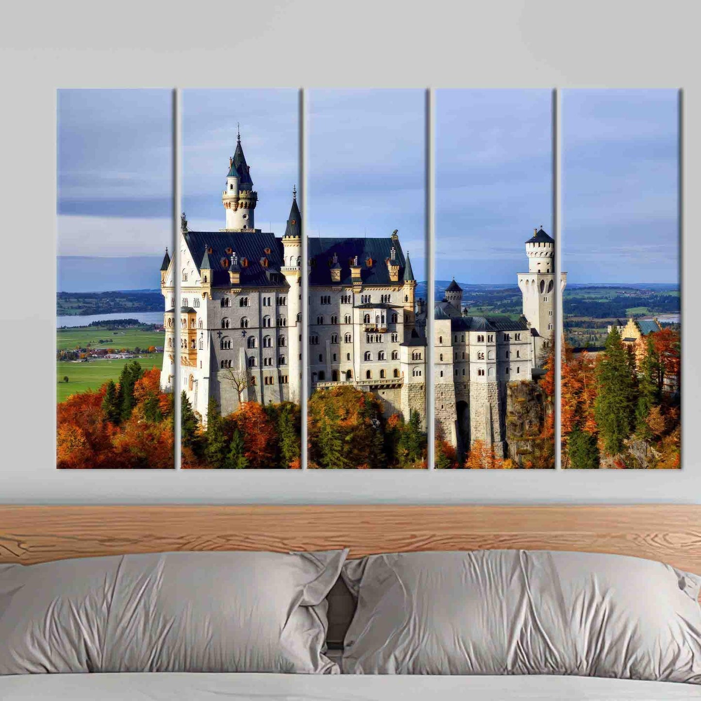 Boho Neuschwanstein Castle City Landscape Canvas Print