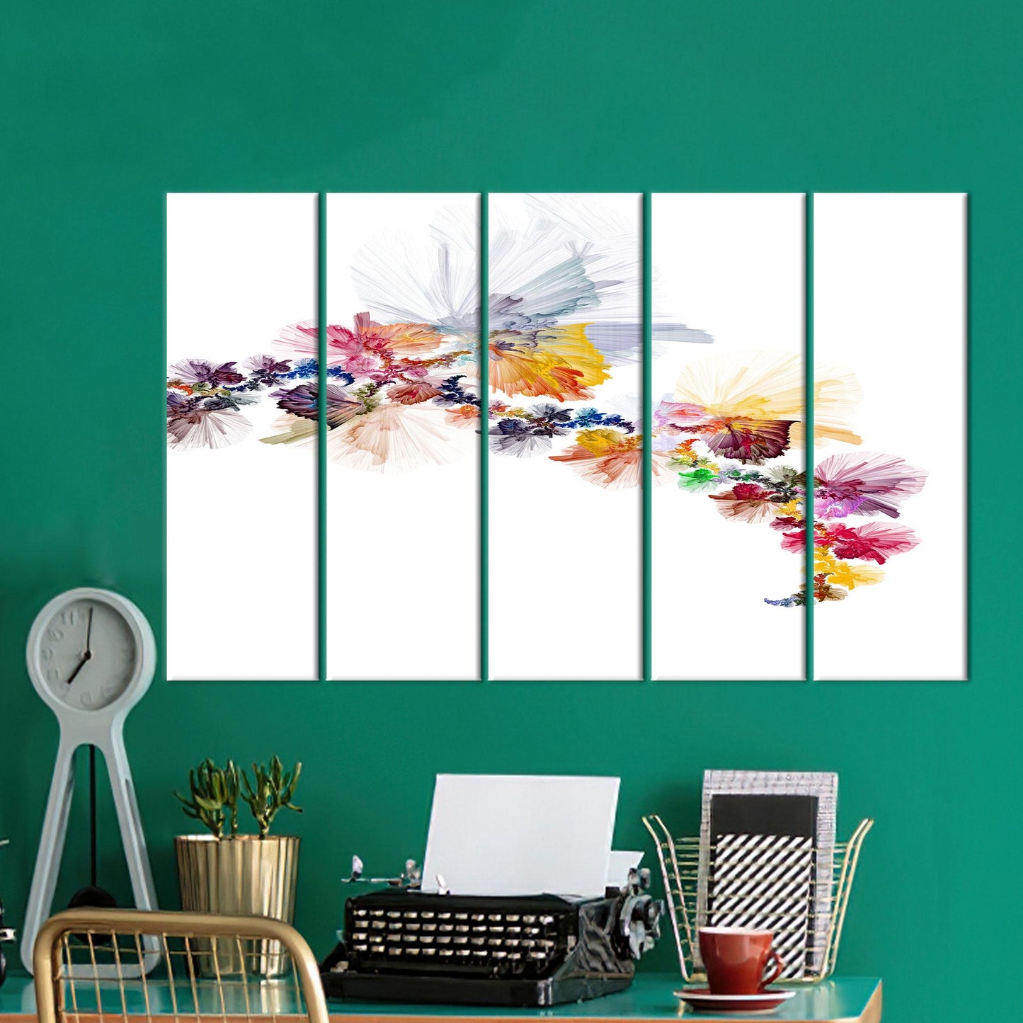 Abstract Flower Painting Floral Canvas Print
