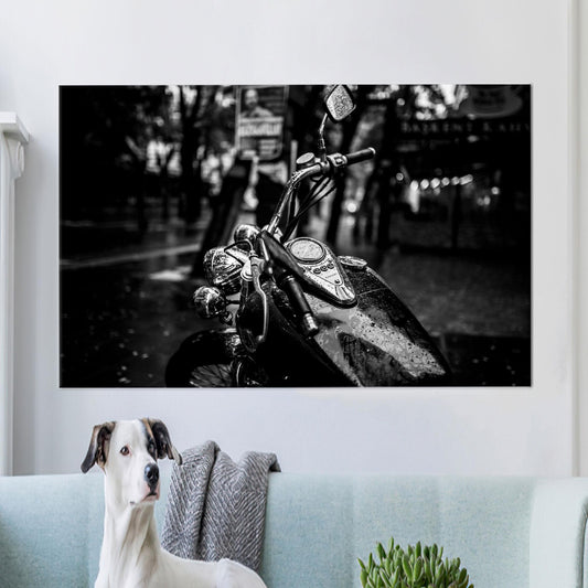 Garage Printed Motorcycle Canvas Gift - Man Cave Decor, Personalized Baby Gift