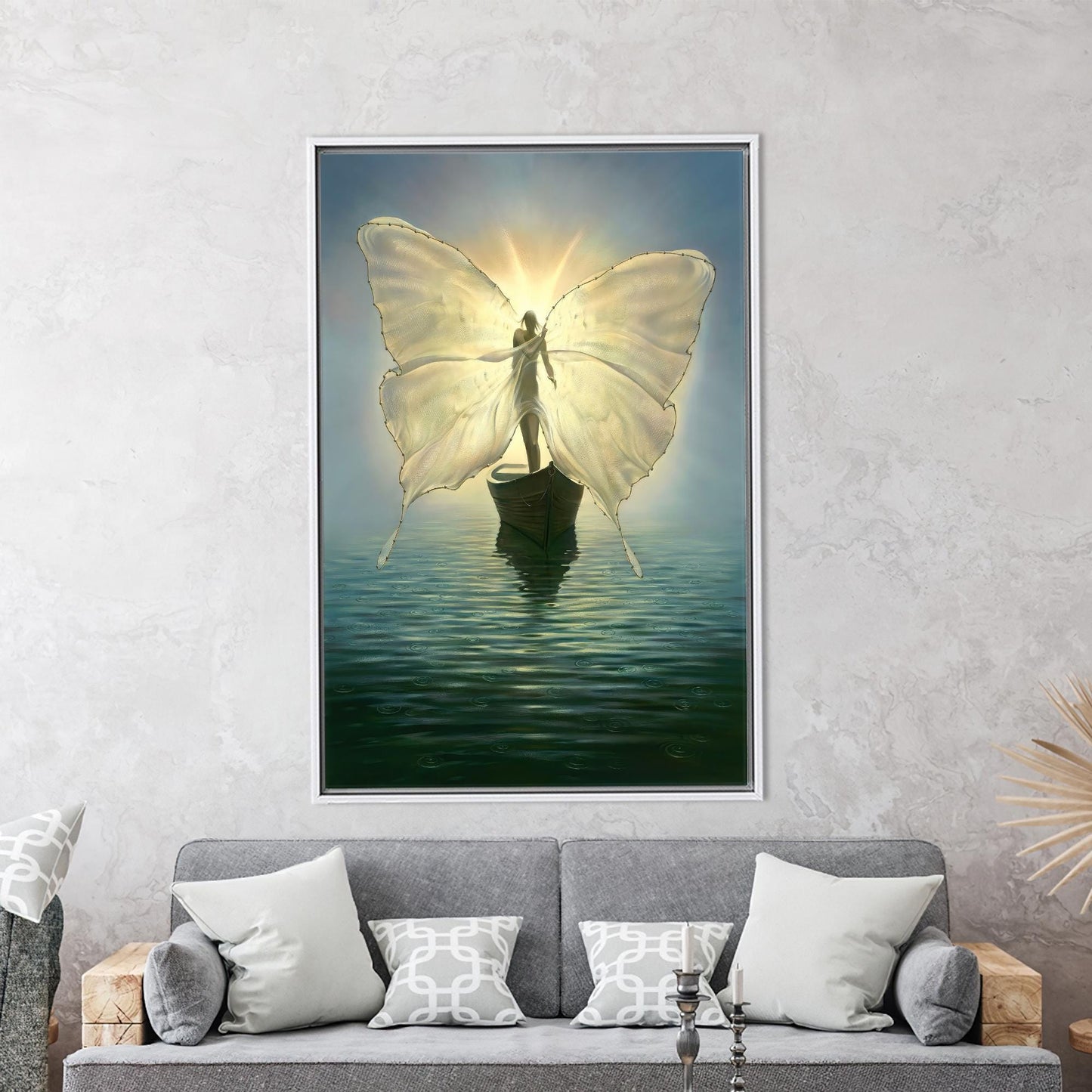 Vladimir Kush Fisherman for the Souls Canvas Art Print, Elegant Coastal Theme