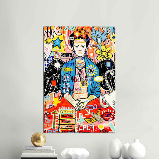 Modern Frida Kahlo Graffiti Printed Canvas Wall Art for Contemporary Decor