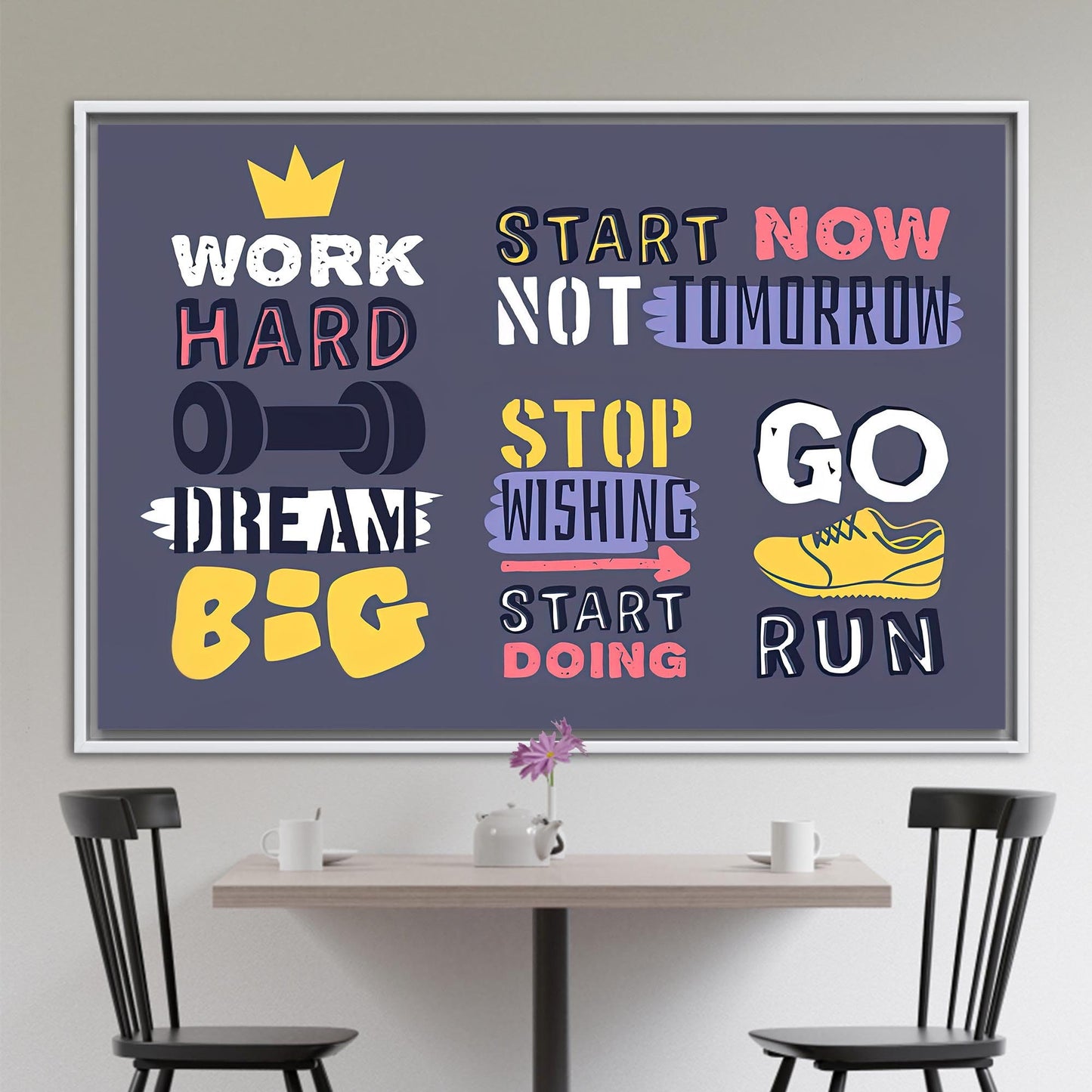 Inspirational Work Hard Quote Success Canvas Print