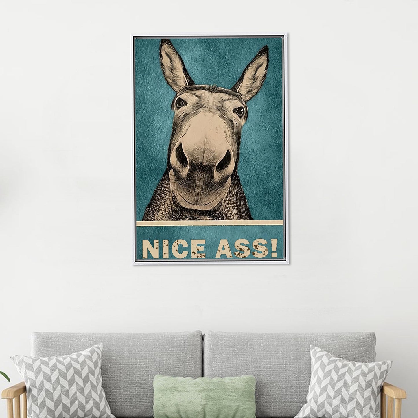 Funny Donkey Bathroom Canvas Print