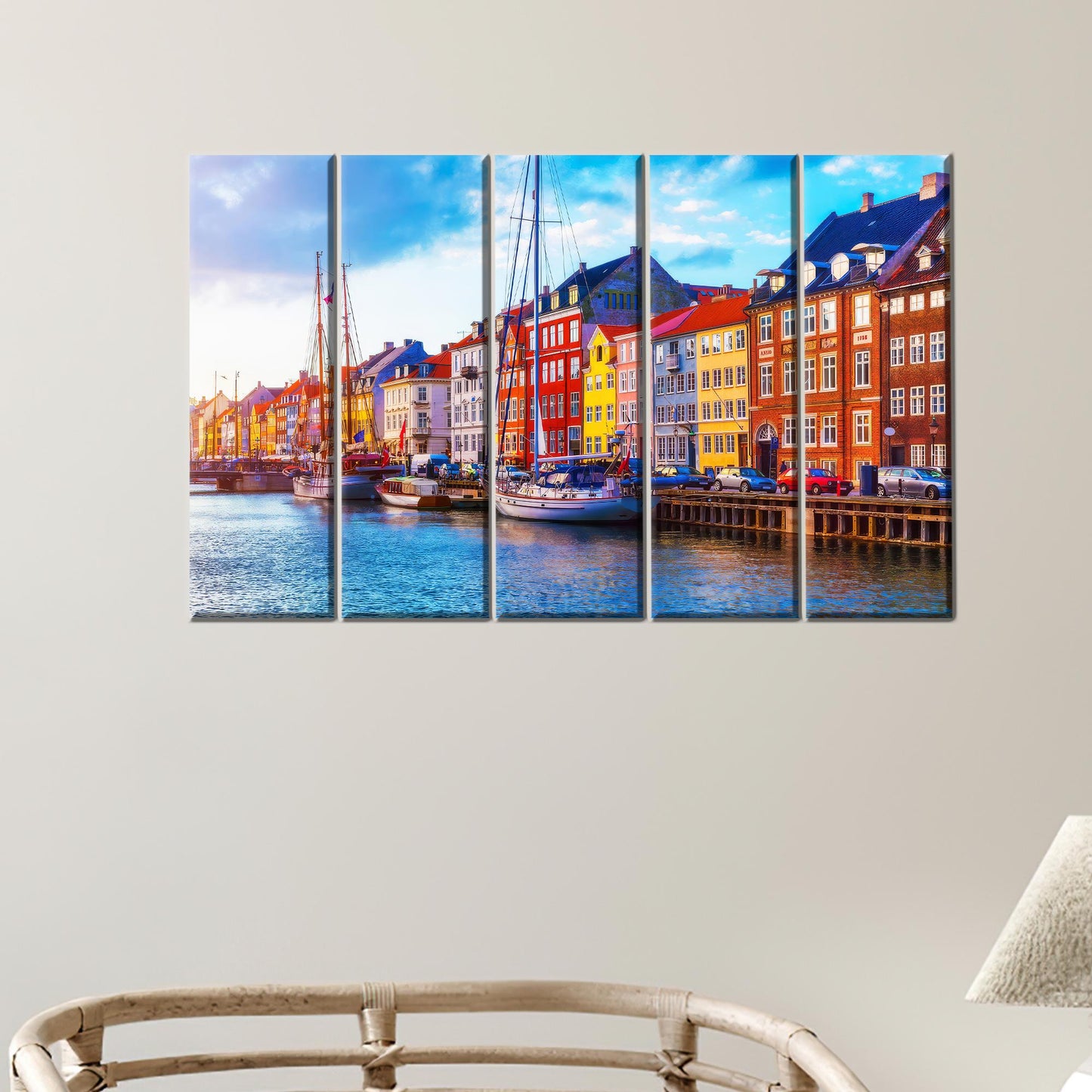 Denmark Landscape Canvas Decor: Copenhagen View Printed Canvas Art, Personalized Gift
