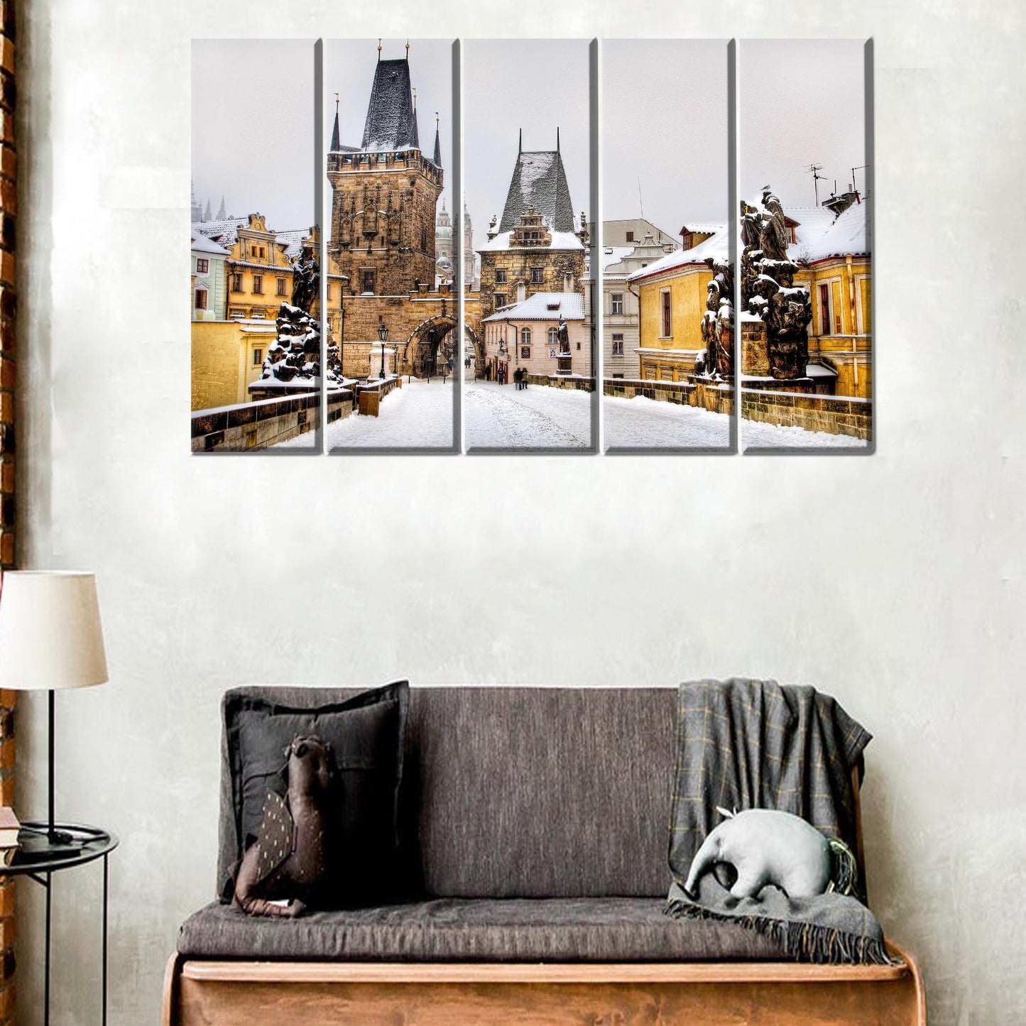 Prague Bridge Landscape Gifts Canvas Print