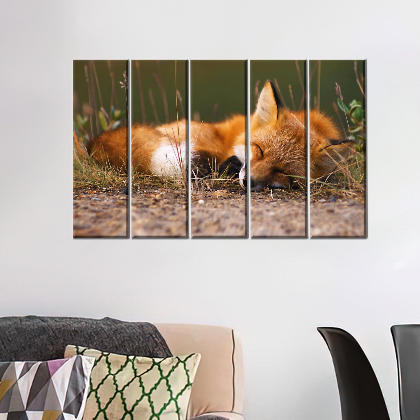Sleeping Fox 3D Cute Canvas Print