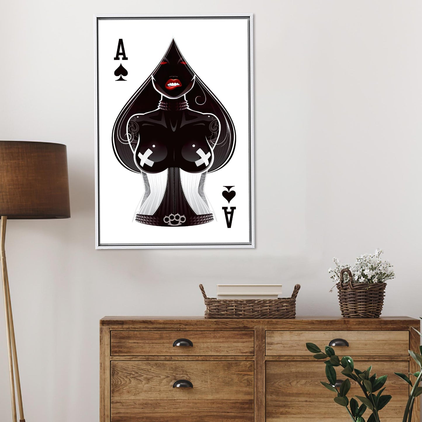 Ace Hearts Woman Canvas Print