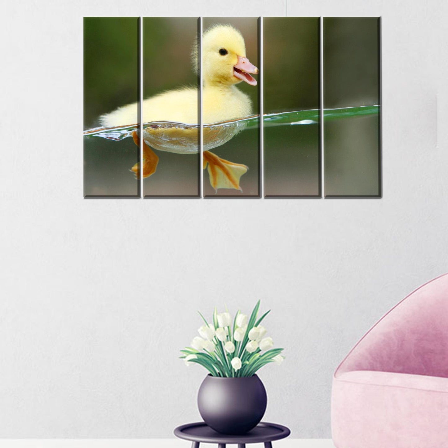 Modern Printed Canvas: Cute Baby Duck Artwork for Personalized Teacher Gift