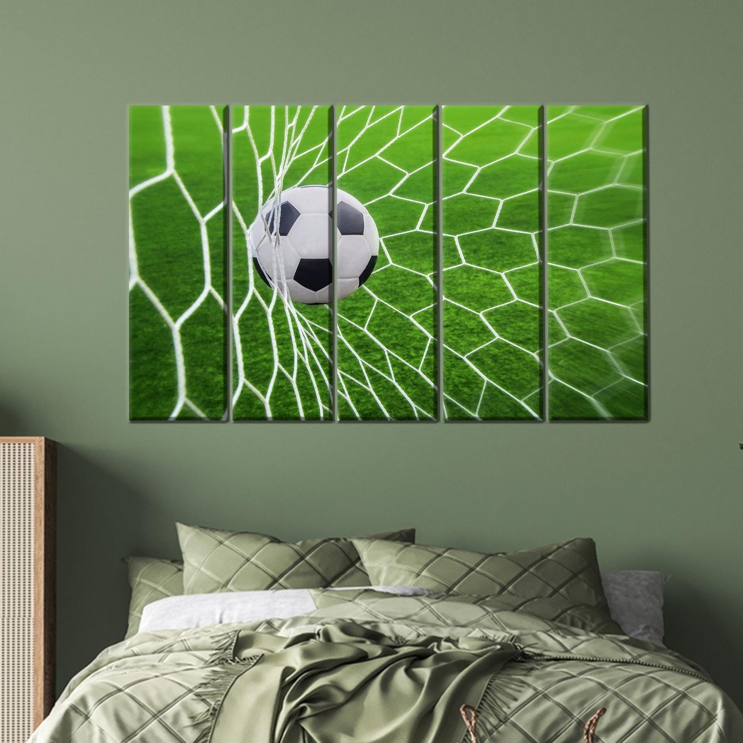 Minimalist Bedroom Soccer Boys' Rooms Canvas Print
