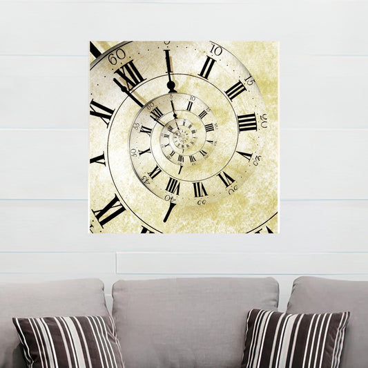 Vintage Old Clock Print 3D Canvas, Minimalist Wall Art for Wedding Decor and Office