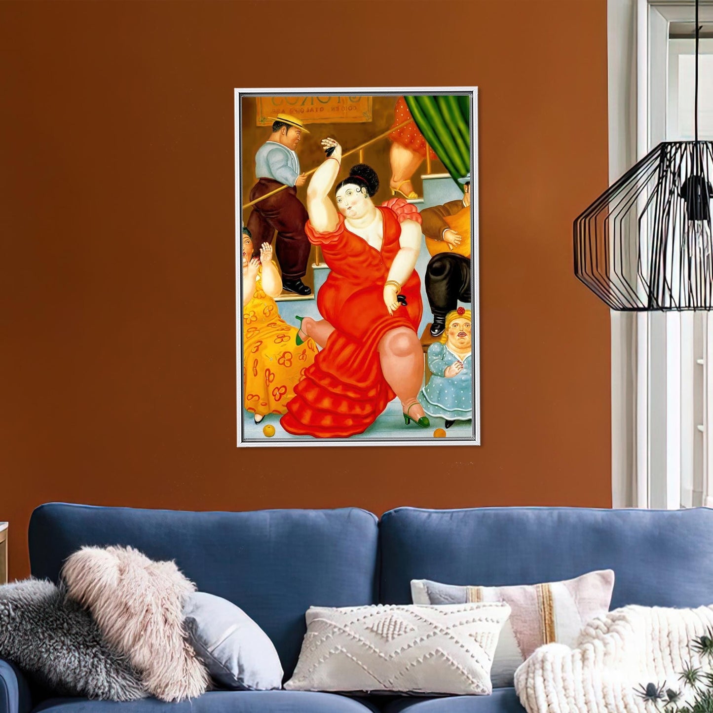 Fernando Botero Dancing Woman 3D Printed Canvas, Abstract Wall Art, Personalized Wedding Gift