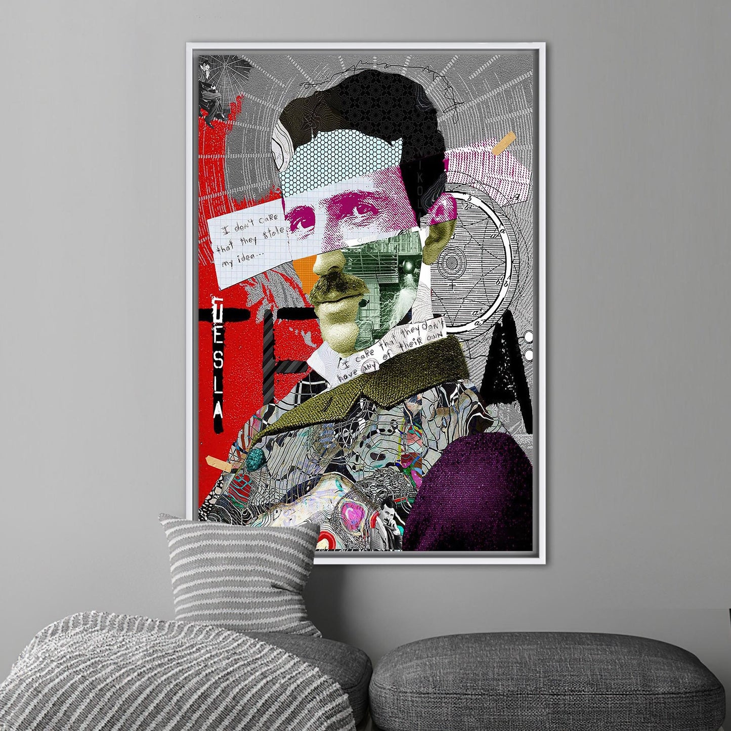 Nikola Tesla Graffiti Abstract Street Canvas Print