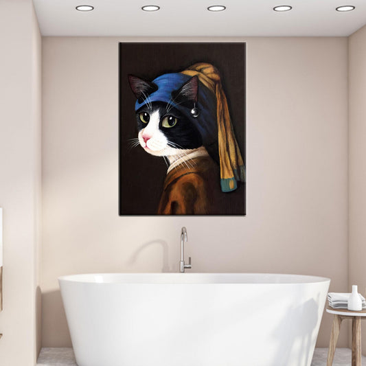 Abstract Cat Canvas Art Print - Cat Lover Wall Art, Home Decor, Bedroom Art