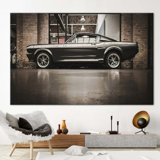 Vintage Ford Mustang Canvas Print - Classic Car Wall Art for Car Enthusiasts