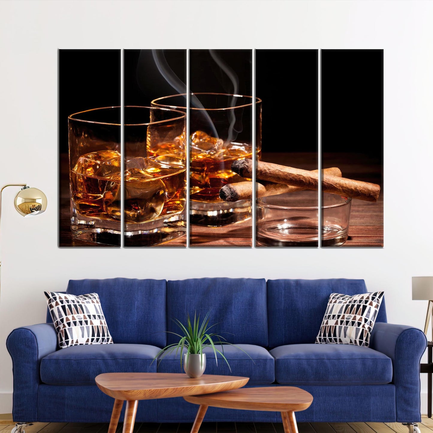 Whiskey 3D Bar and Man Canvas Print