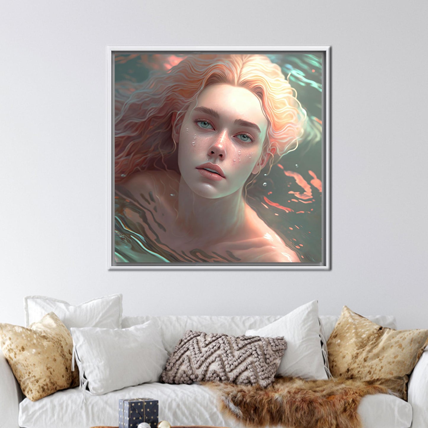 Fantasy 3D Woman Christmas Girls Canvas Print