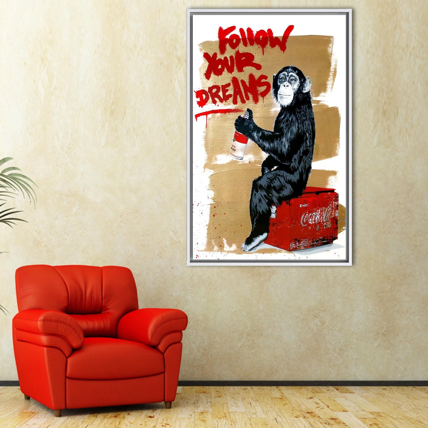 Banksy Monkey Graffiti Urban Street Canvas Print