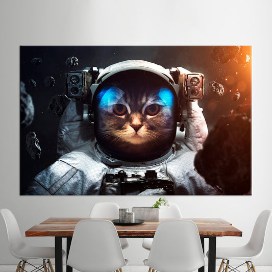 Abstract Cat Canvas Print: Modern Wall Art for Boys Room Decor